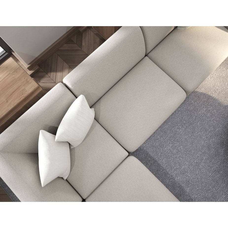 Modern 2-Seater Atticus Modular Sofa - Oyster Grey Fabric