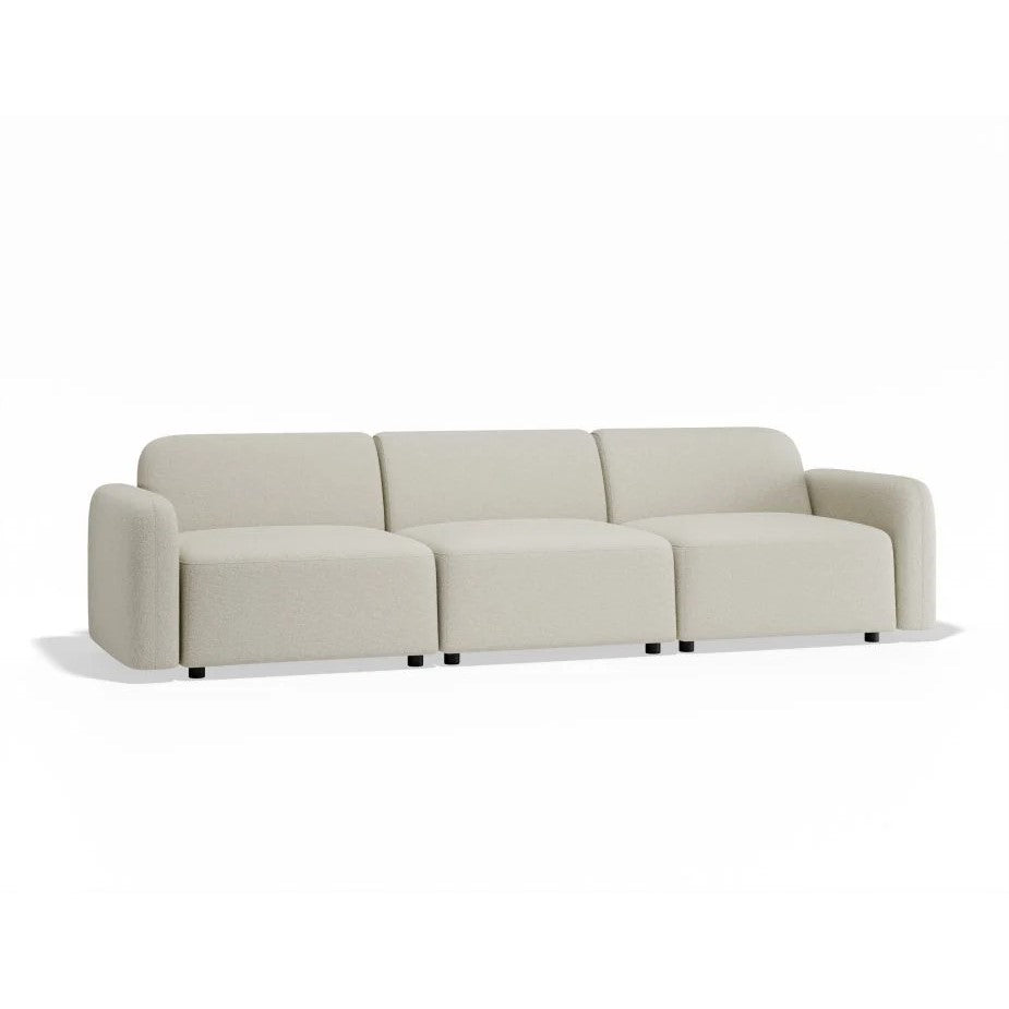 Modern 3-Seater Atticus Modular Sofa - Ivory Cream Fabric