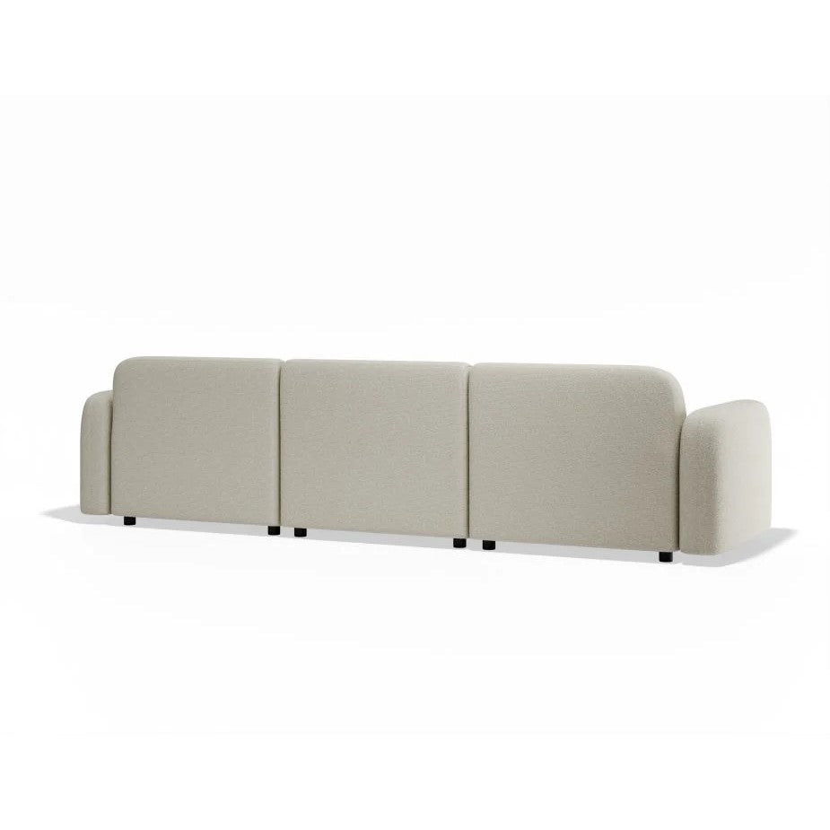 Modern 3-Seater Atticus Modular Sofa - Ivory Cream Fabric