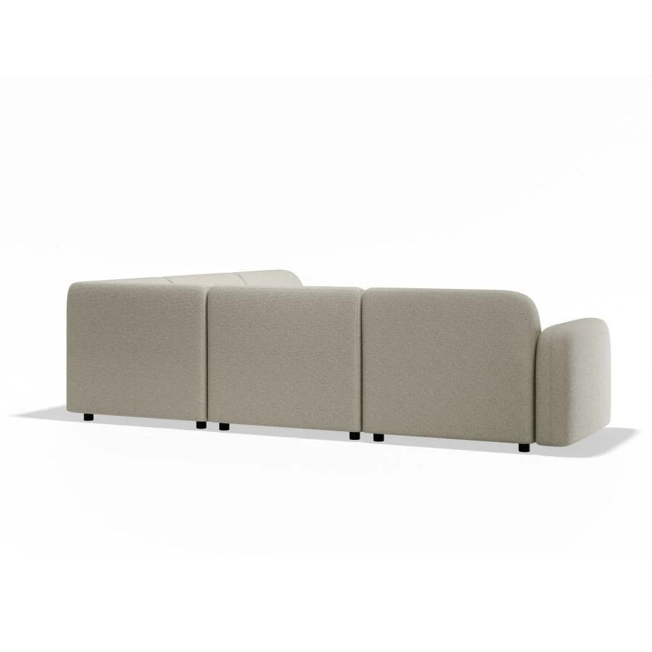 Modern Atticus Modular Corner Sofa - Ivory Cream Fabric