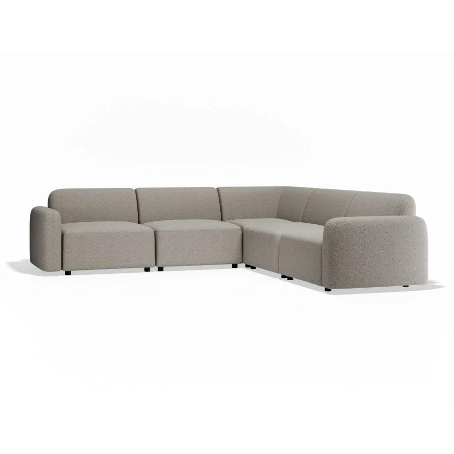 Modern Atticus Modular Corner Sofa - Oyster Grey Fabric