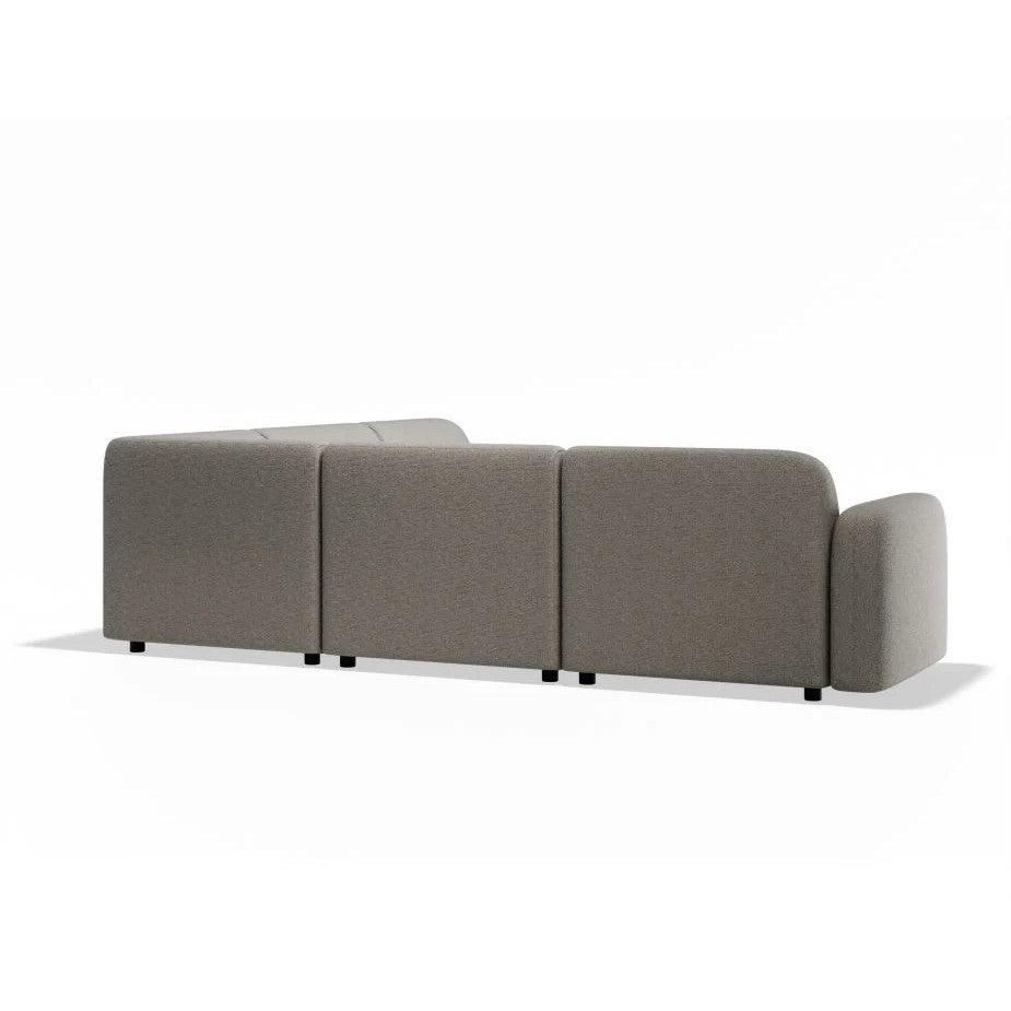 Modern Atticus Modular Corner Sofa - Oyster Grey Fabric