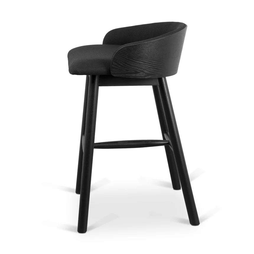 Modern Backless Bar Stool - Full Black