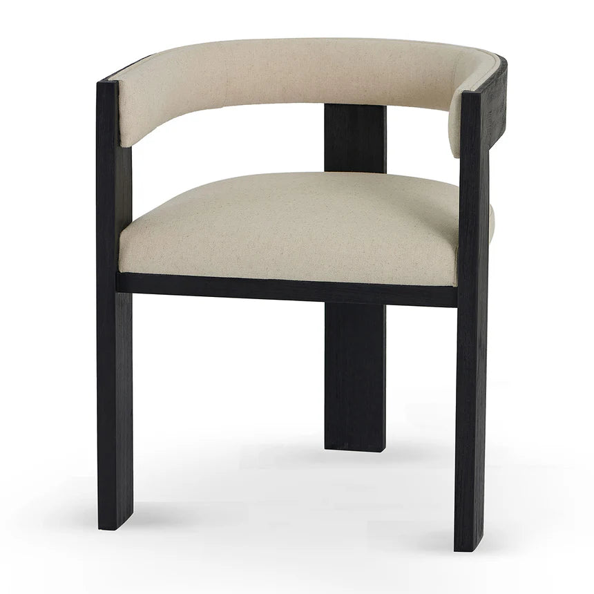 Modern Black Elm Dining Chair Set of 2 - Light Beige Set of 2