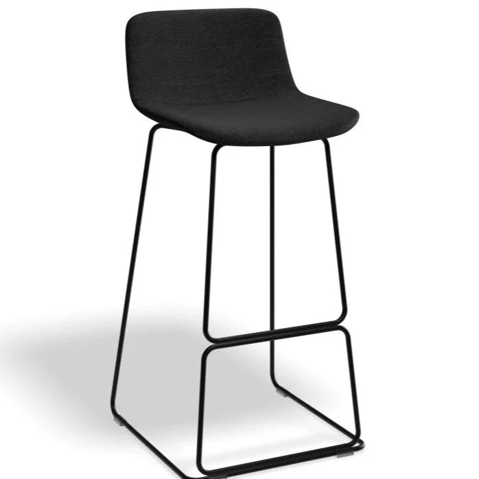 Modern Black Metal Fabric High Stool (Available in 2 Sizes)