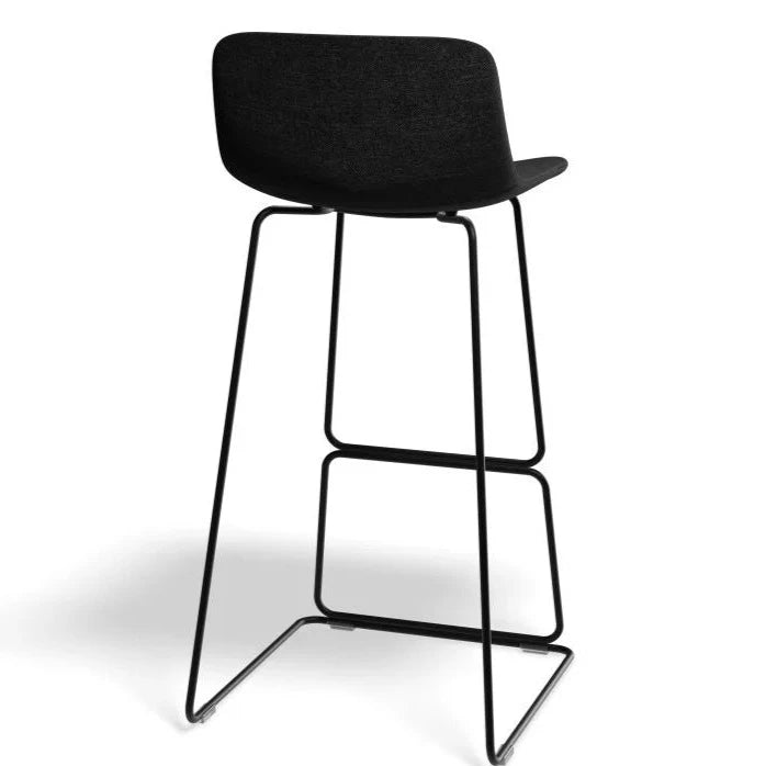 Modern Black Metal Fabric High Stool (Available in 2 Sizes)