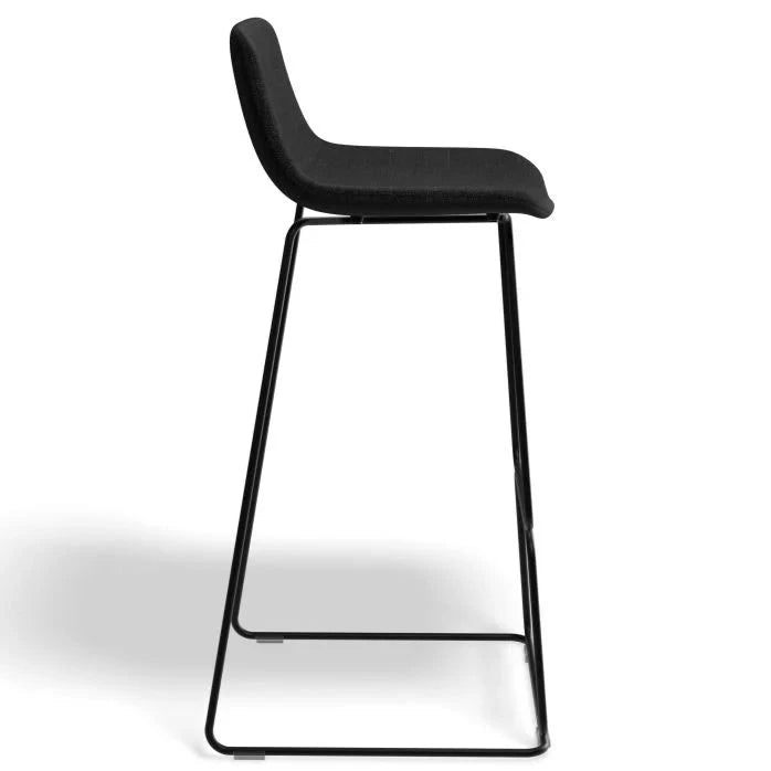 Modern Black Metal Fabric High Stool (Available in 2 Sizes)