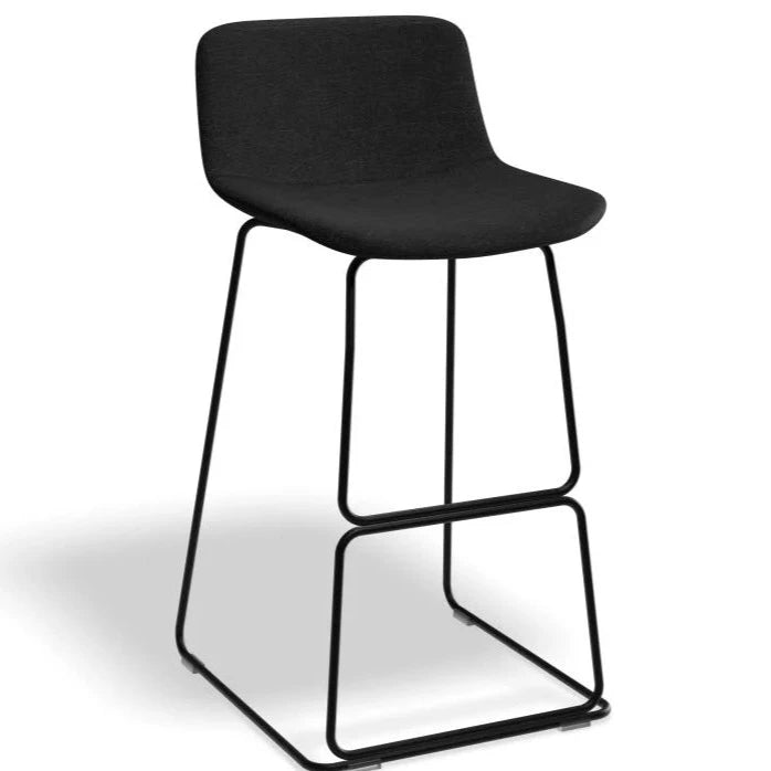 Modern Black Metal Fabric High Stool (Available in 2 Sizes)