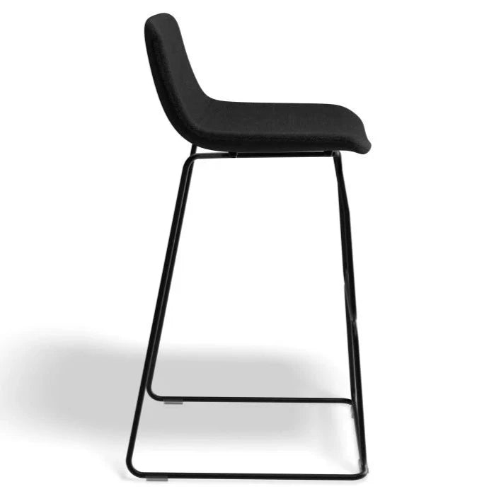 Modern Black Metal Fabric High Stool (Available in 2 Sizes)