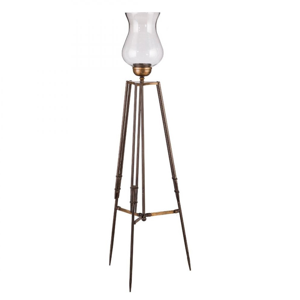 Modern Candle Holder On Brass Finish Tripod