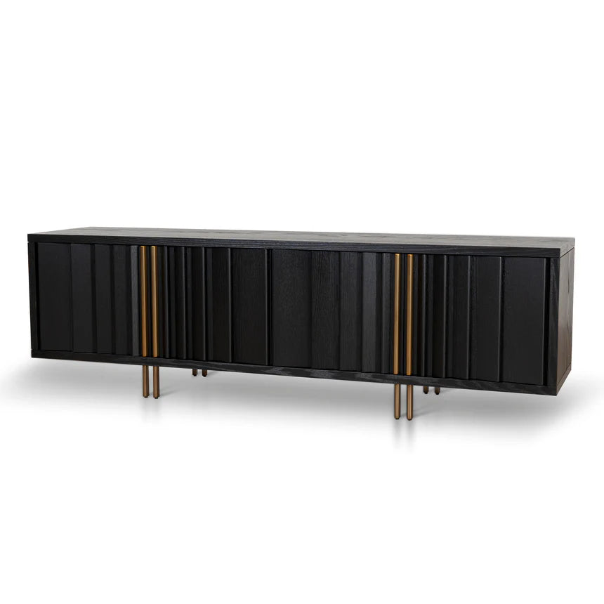 Modern Charm Textured Espresso TV Entertainment Unit - Black