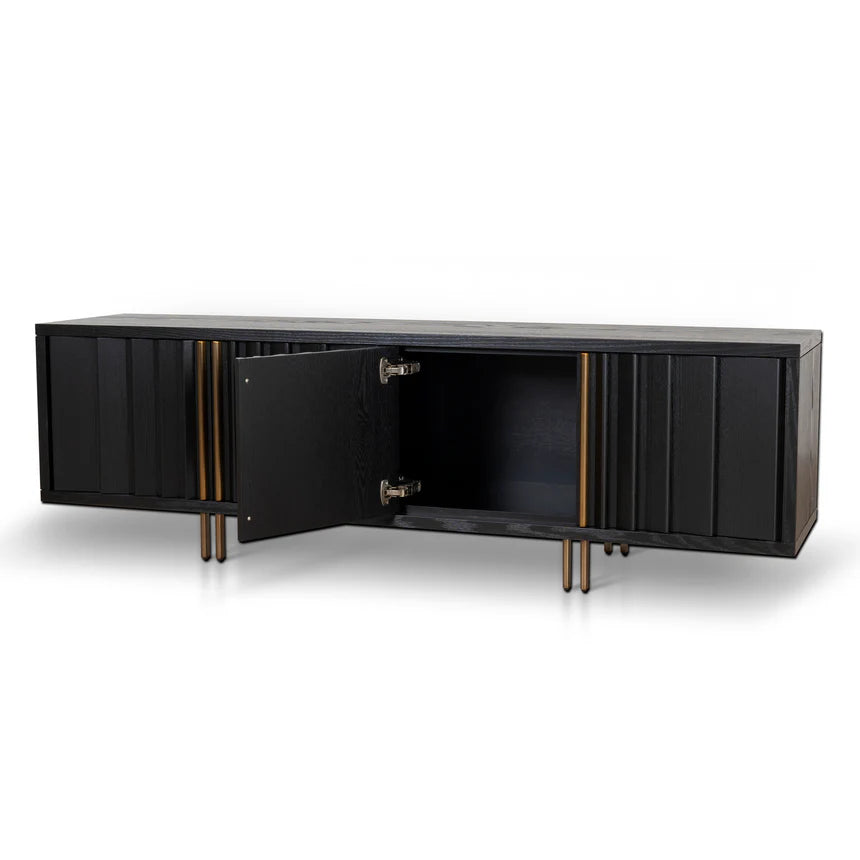 Modern Charm Textured Espresso TV Entertainment Unit - Black