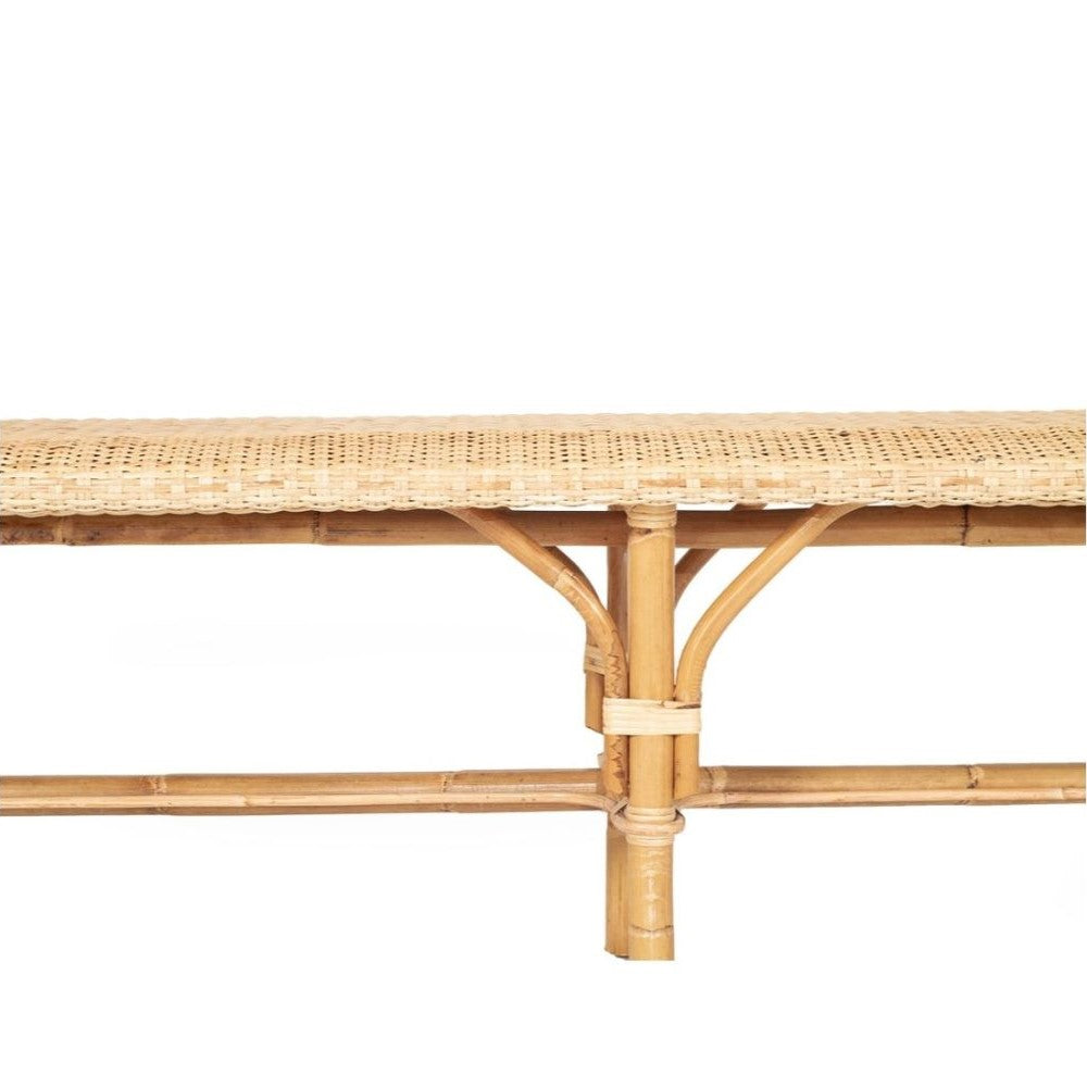 Modern Coastal Style Rattan Bench - Natural