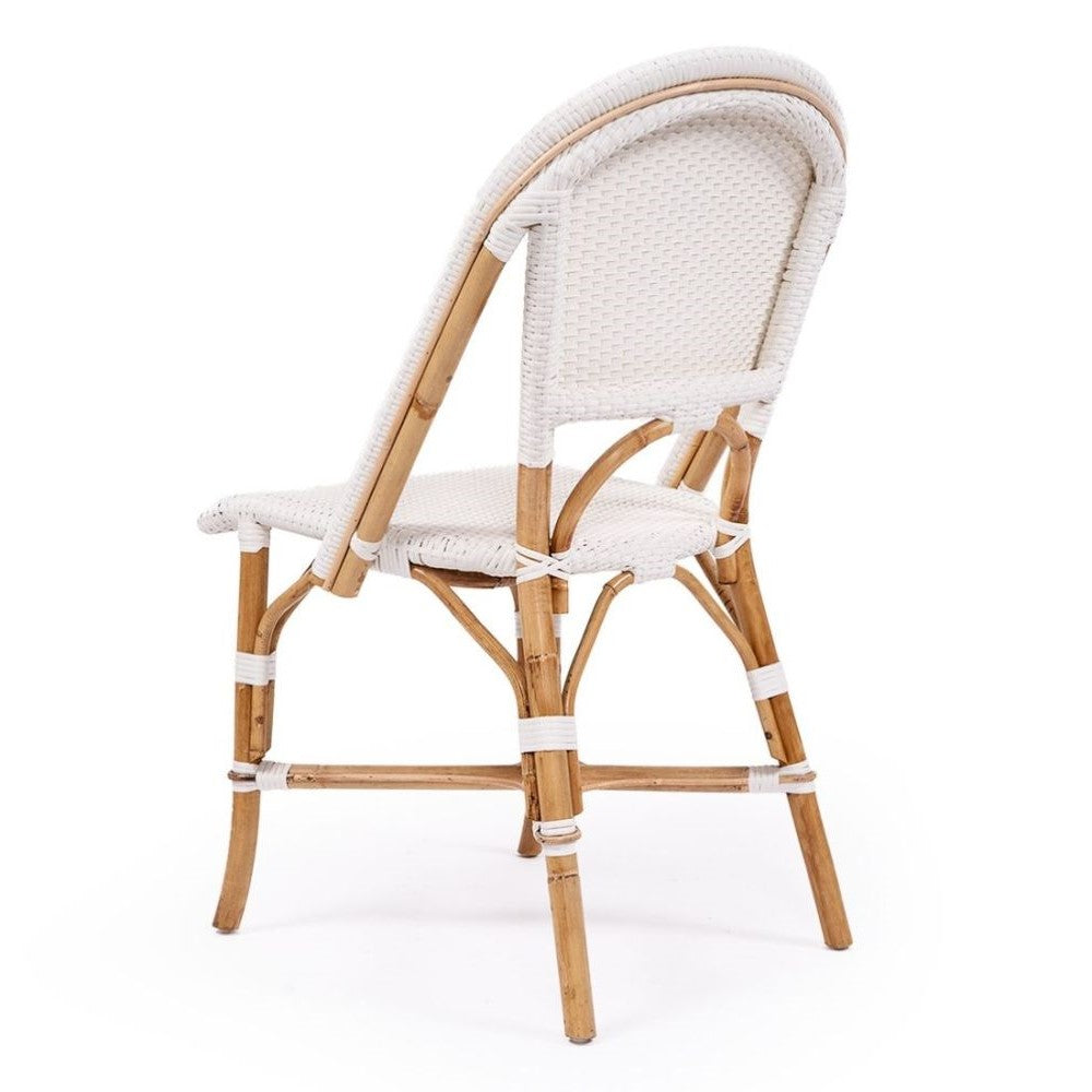 Modern Coastal Style Rattan Dining Chair - White