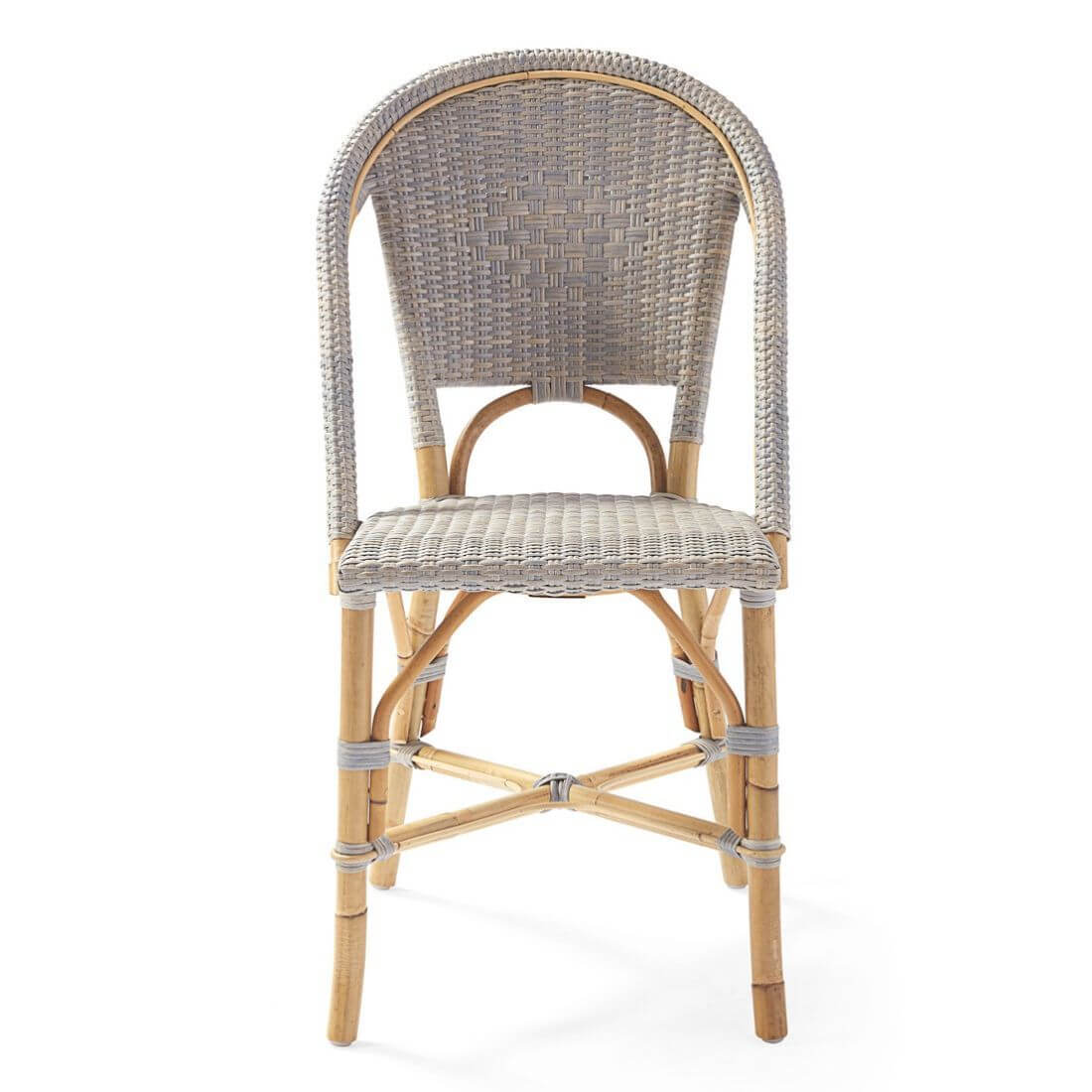 Modern Coastal Style Rattan Dining Chair - Grey