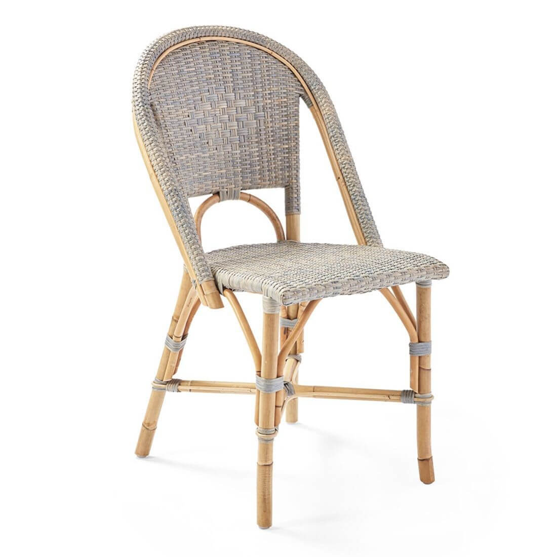 Modern Coastal Style Rattan Dining Chair - Grey