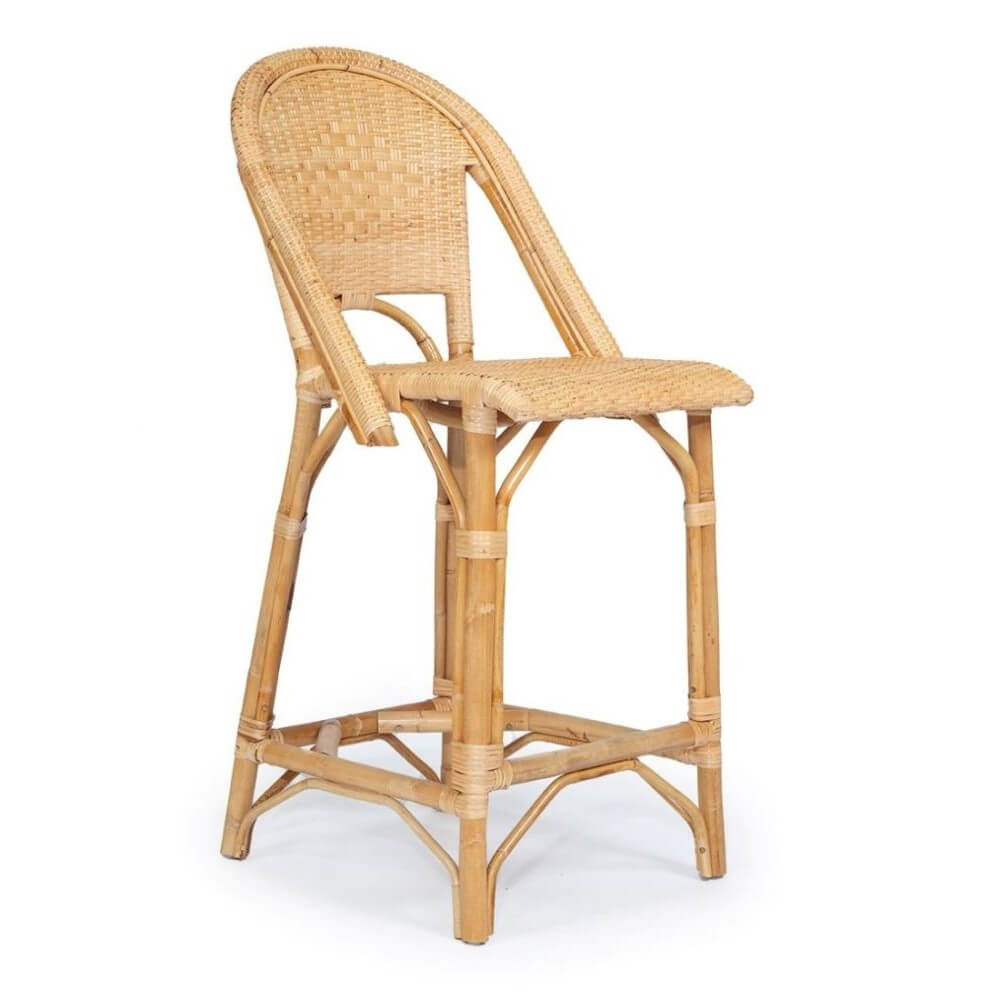 Modern Coastal Style Rattan TALL Dining Chair - Natural