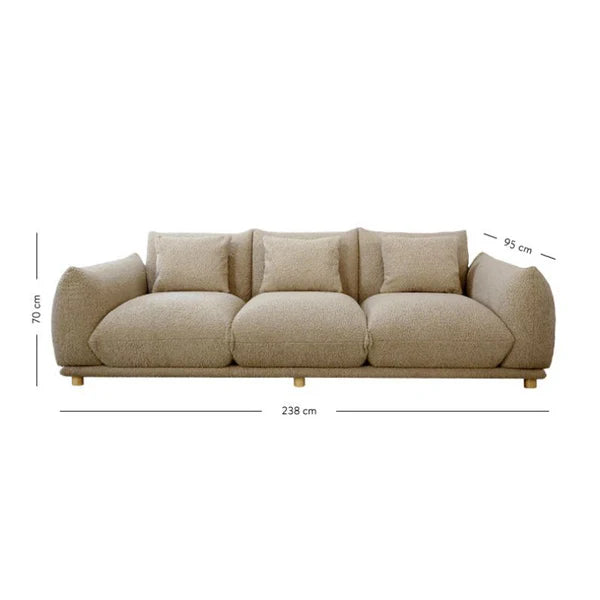 Modern Comfort Alden Taupe Sherpa Sofa