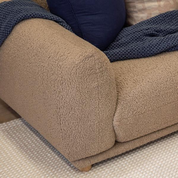 Modern Comfort Alden Taupe Sherpa Sofa