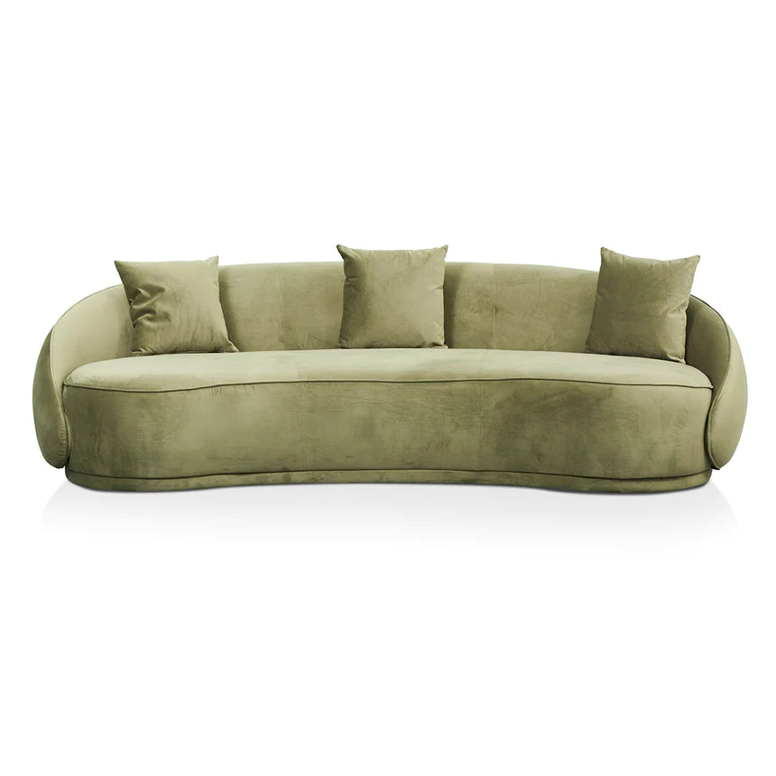 Modern Elegance 4-Seater Fabric Sofa - Elegant Sage