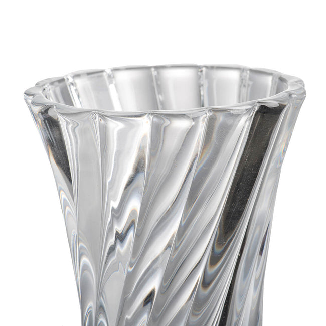 Modern Elegance Glass Curved Column Vase - 20cm