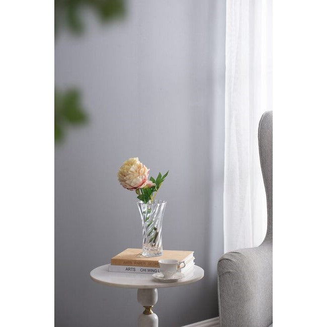 Modern Elegance Glass Curved Column Vase - 20cm