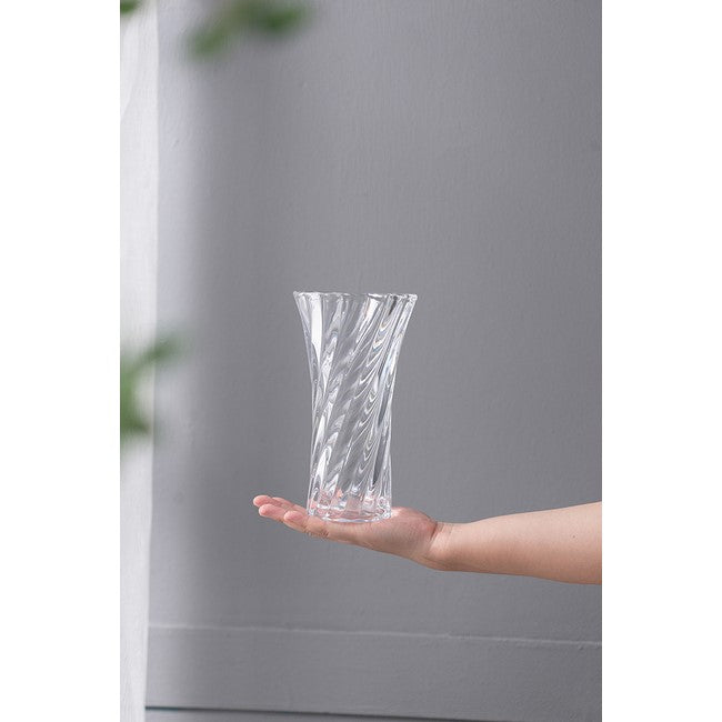 Modern Elegance Glass Curved Column Vase - 20cm