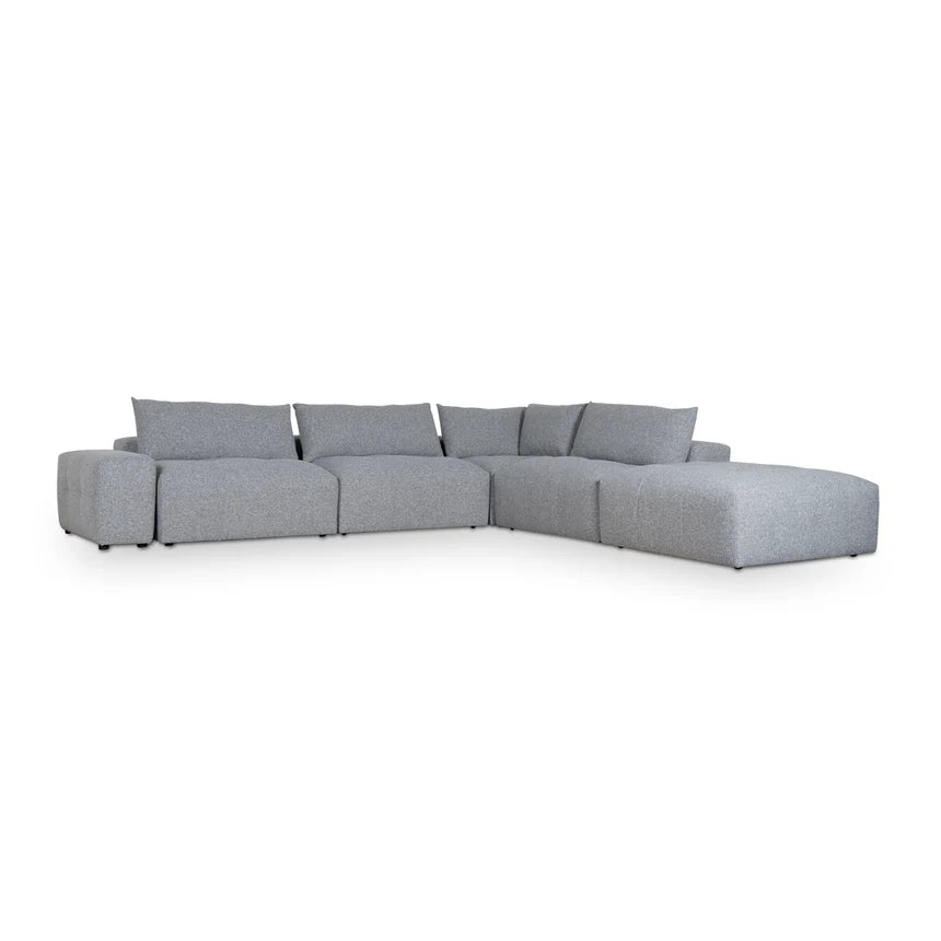 Modern Elegance Right Chaise Fabric Sofa - Glacier Grey