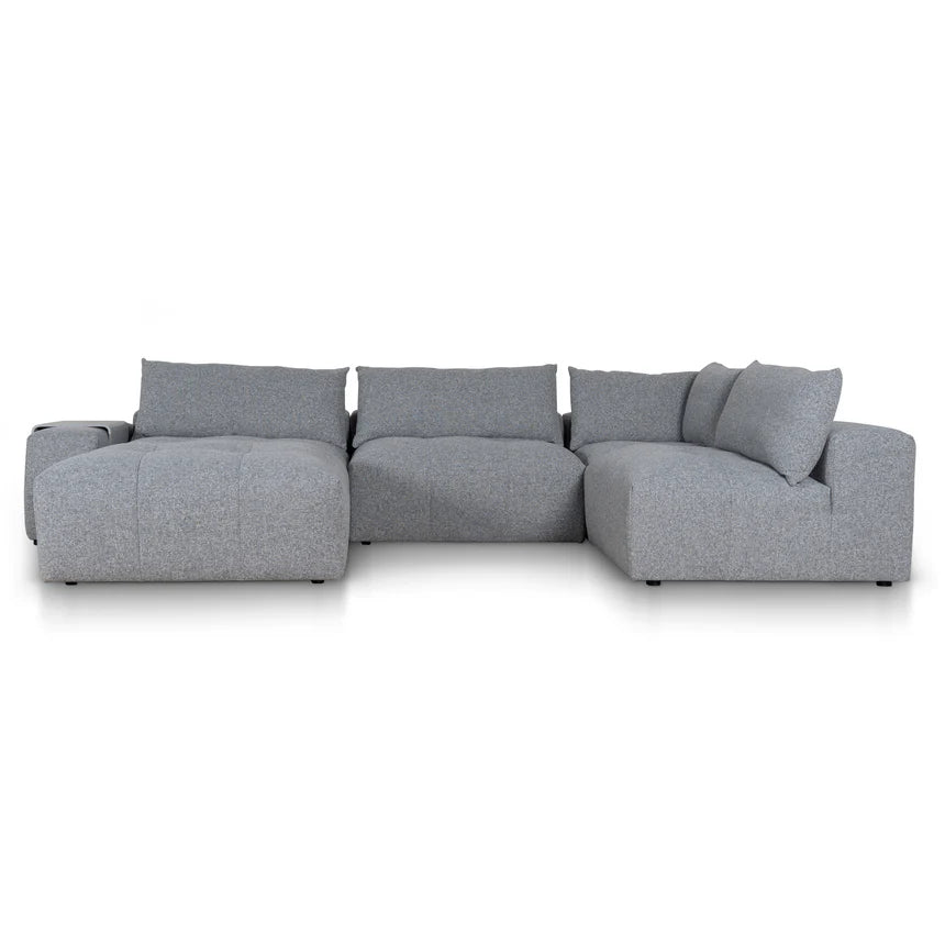 Modern Elegance Right Chaise Fabric Sofa - Glacier Grey