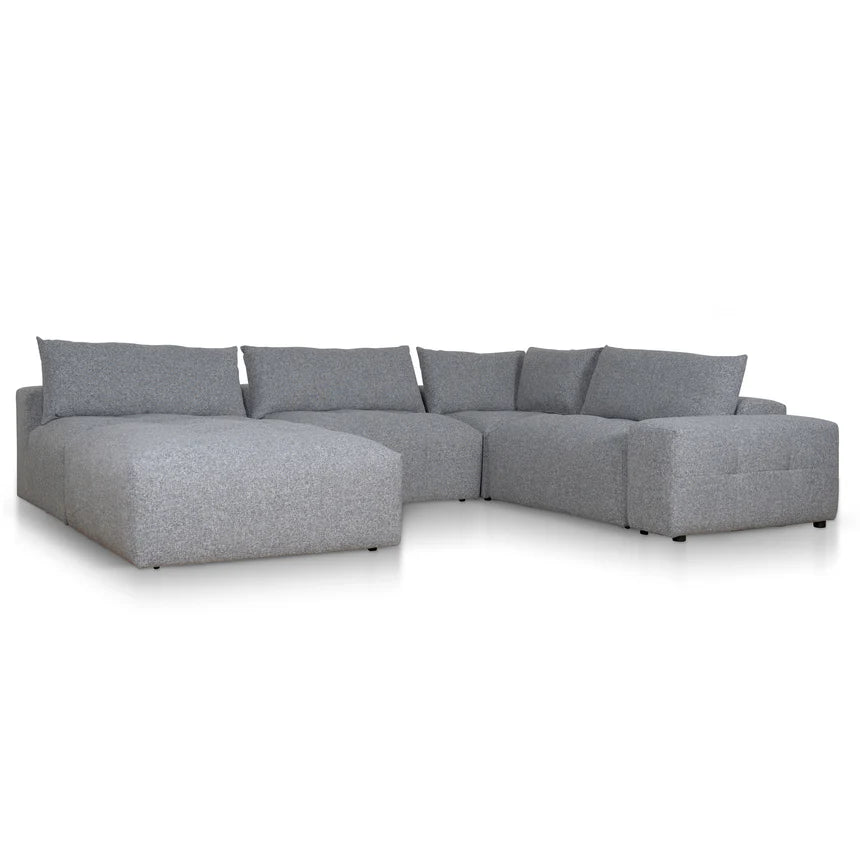 Modern Elegance Right Chaise Fabric Sofa - Glacier Grey