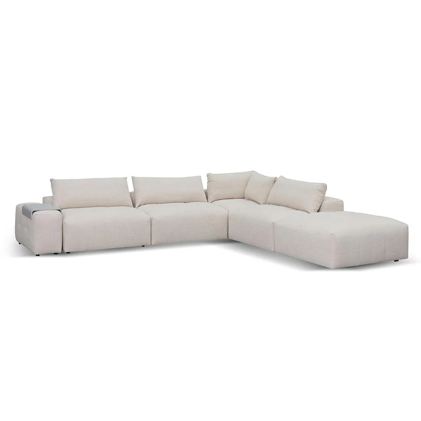 Modern Elegance Right Chaise Fabric Sofa - Taupe Beige