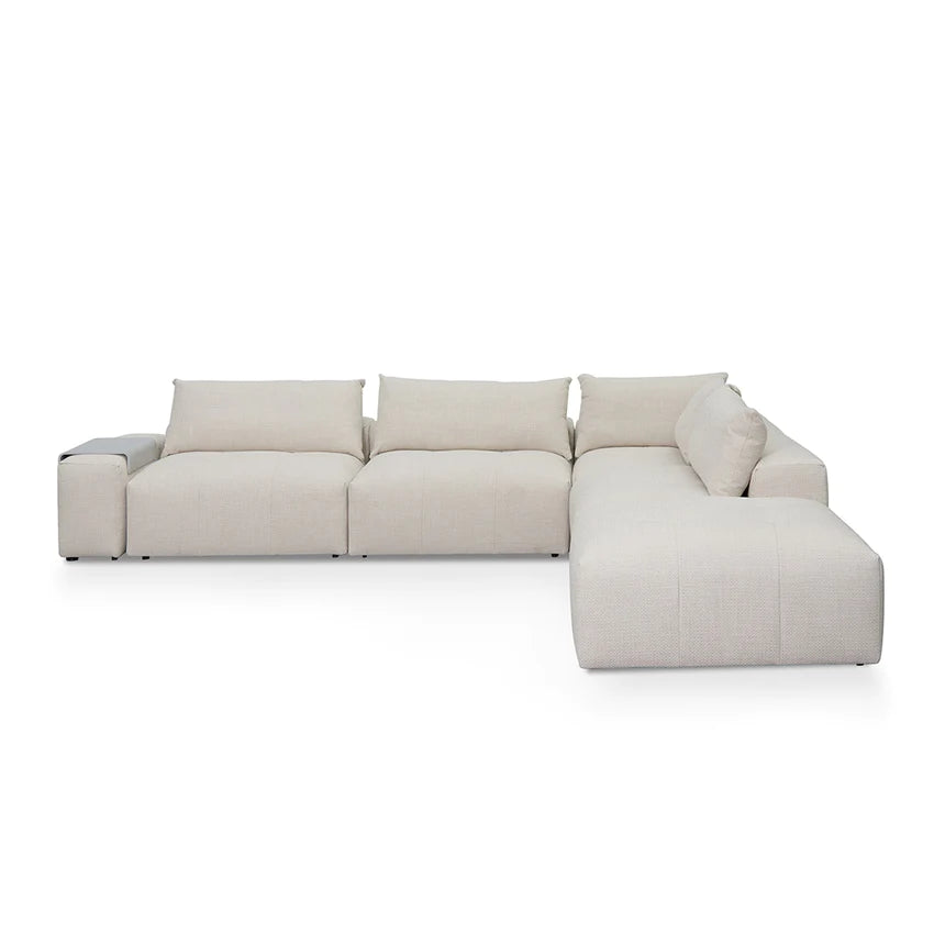 Modern Elegance Right Chaise Fabric Sofa - Taupe Beige