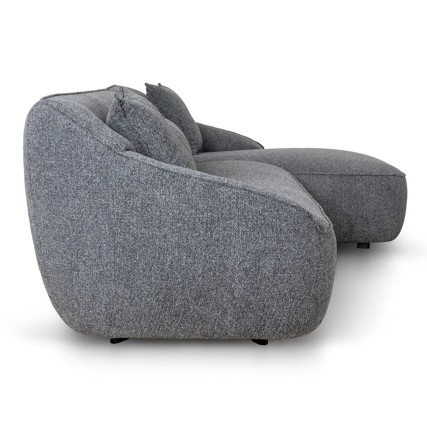 Modern Elegance Right Chaise Sofa - Coral Charcoal