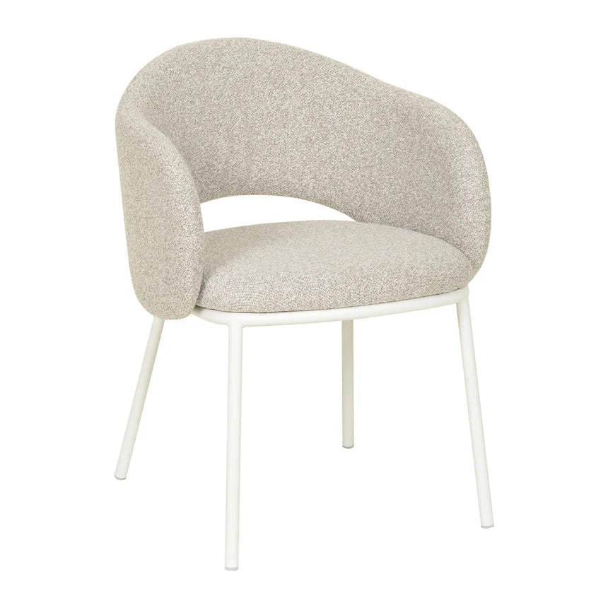 Modern Elegance White Dining Chair - Clay Grey