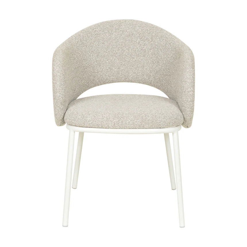 Modern Elegance White Dining Chair - Clay Grey