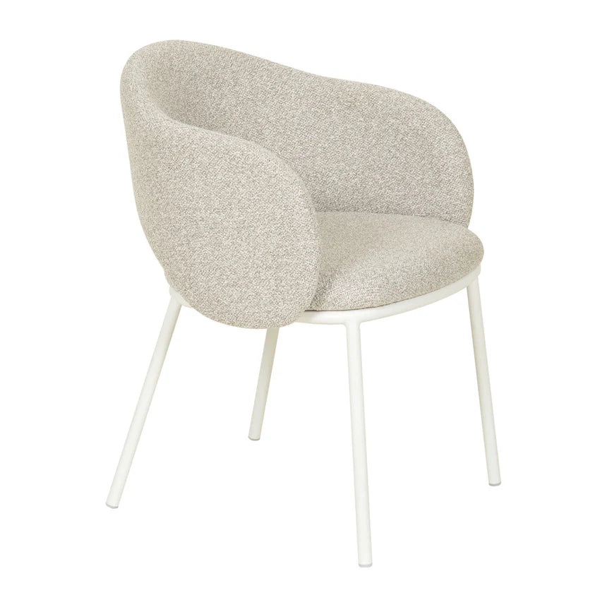 Modern Elegance White Dining Chair - Clay Grey