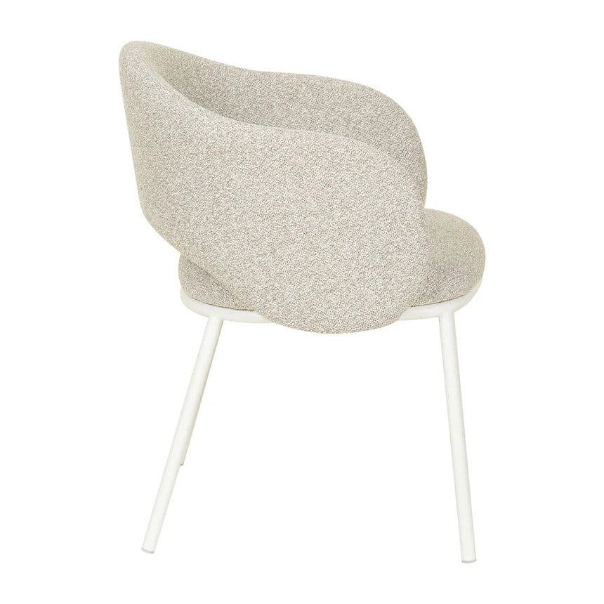 Modern Elegance White Dining Chair - Clay Grey