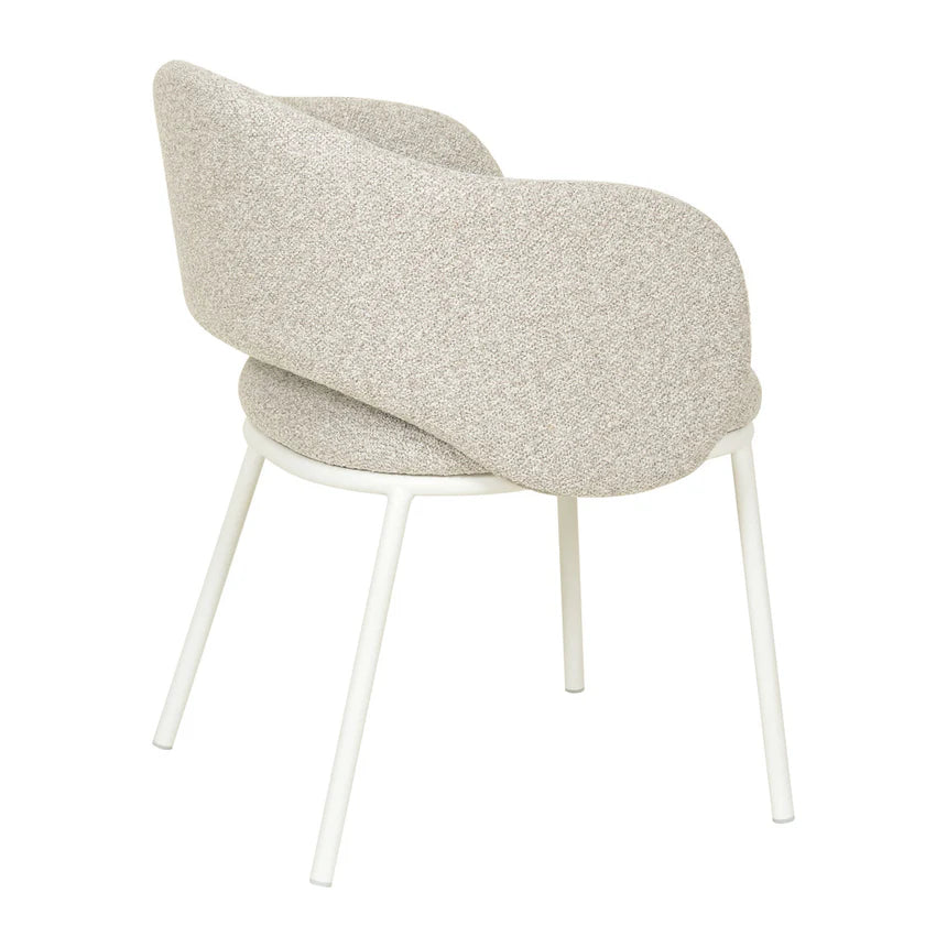 Modern Elegance White Dining Chair - Clay Grey