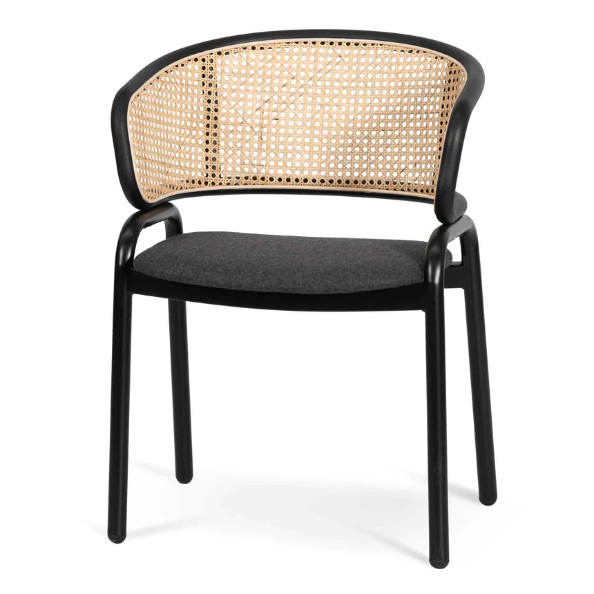 Modern Elm Dining Chair - Grey & Black