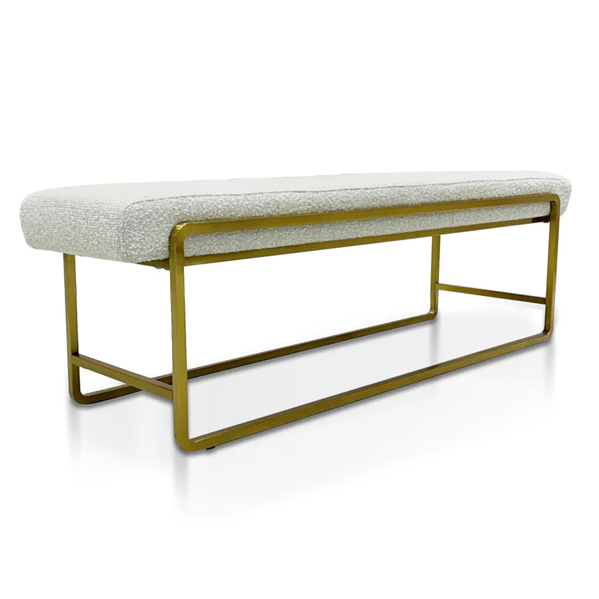 Modern Glamour Bench - Pearl Grey Boucle - 152cms