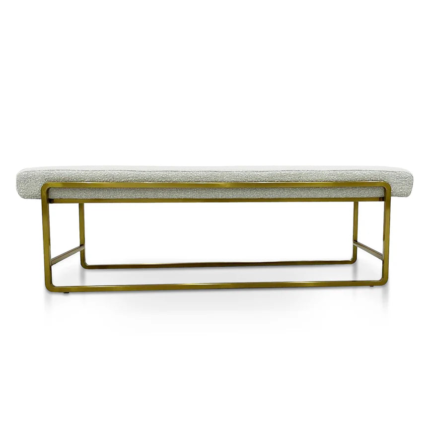 Modern Glamour Bench - Pearl Grey Boucle - 152cms