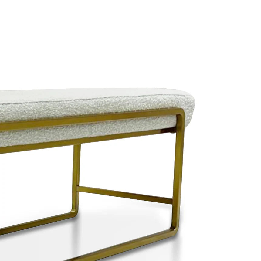 Modern Glamour Bench - Pearl Grey Boucle - 152cms