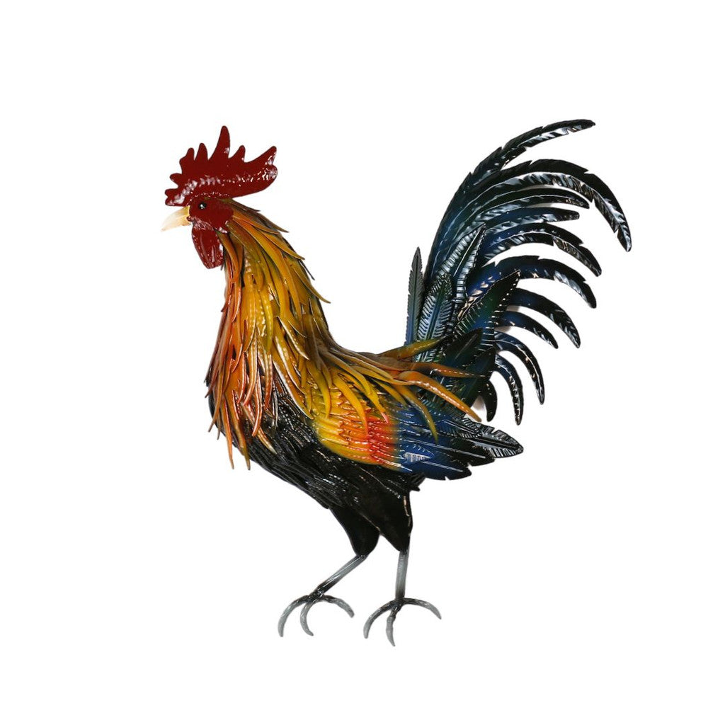 Modern Hand-Painted Rooster Wall Art - Large