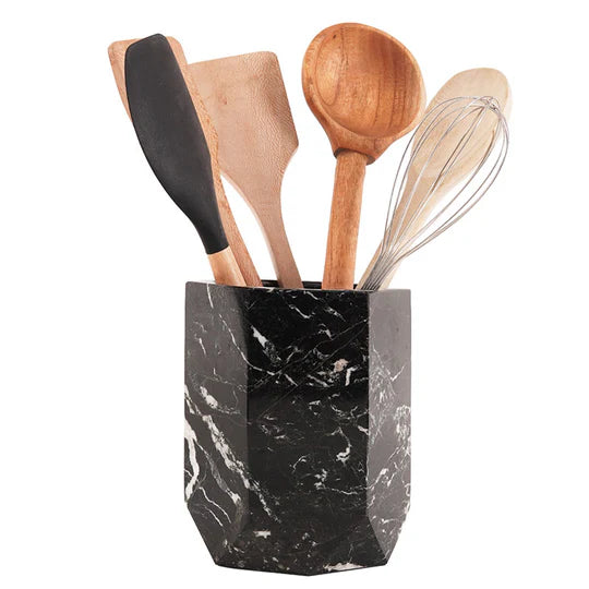 Modern Hexagon Utensil Holder - Black