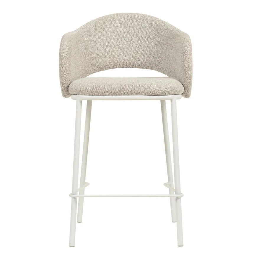 Modern Interior White Bar Stool Set of 2 - Clay Grey