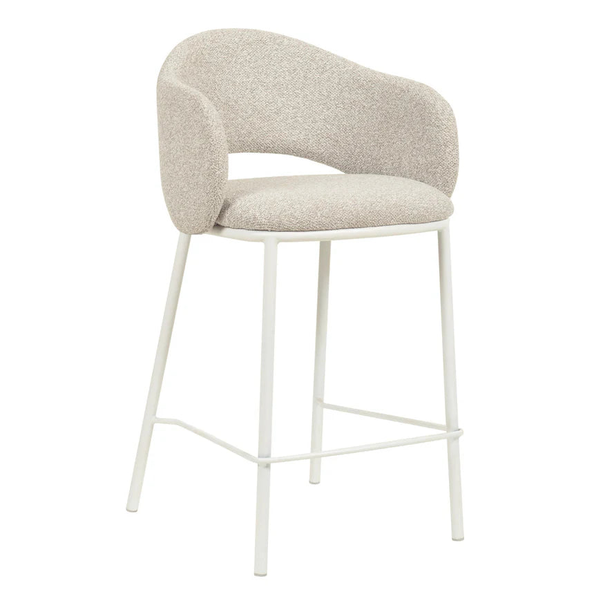 Modern Interior White Bar Stool Set of 2 - Clay Grey