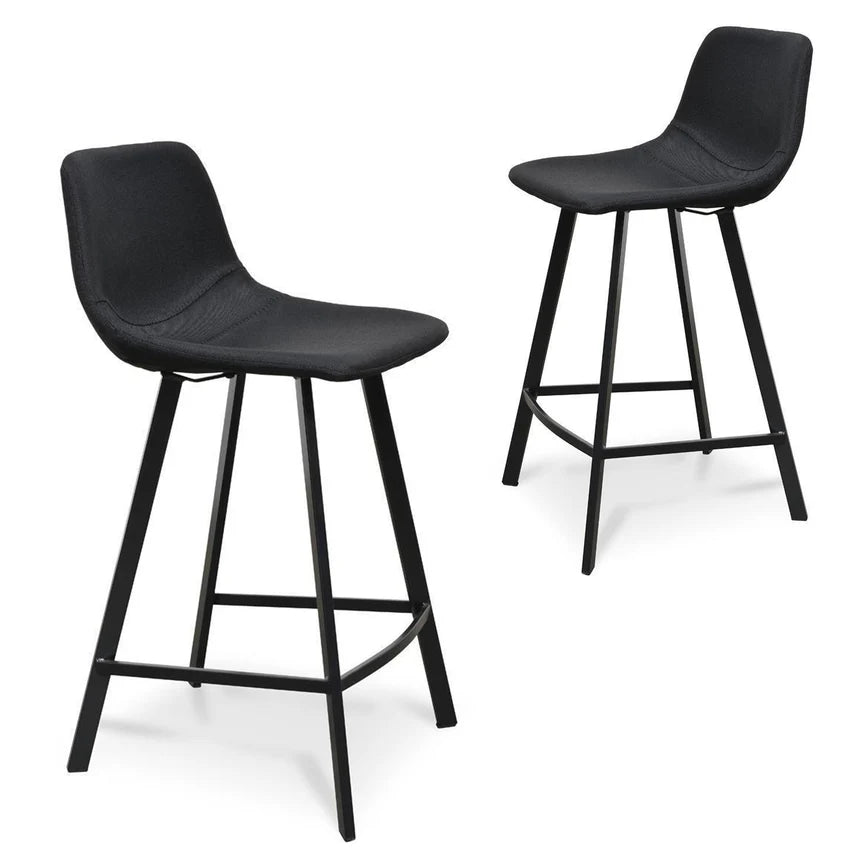 Modern Kitchen Bar Stool 65cms Set of 2 - Black