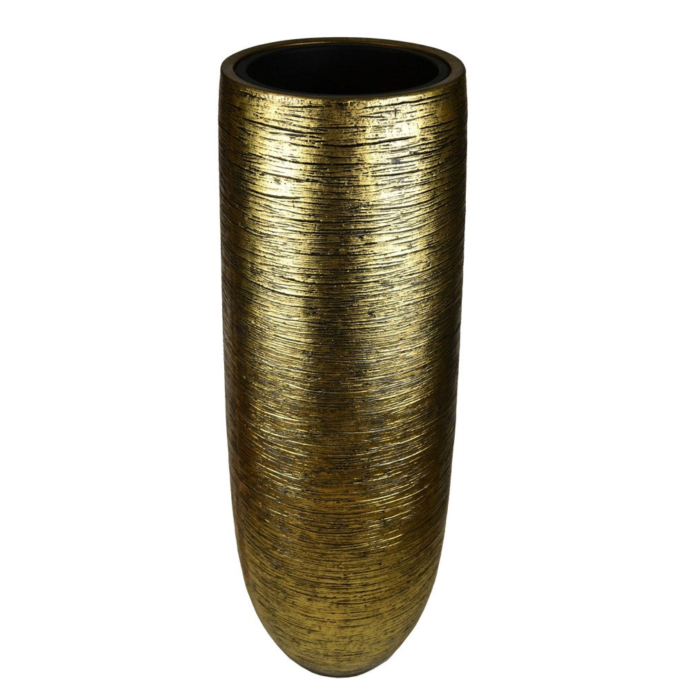 Modern Large Texture Design Planter Pot - Antique Gold