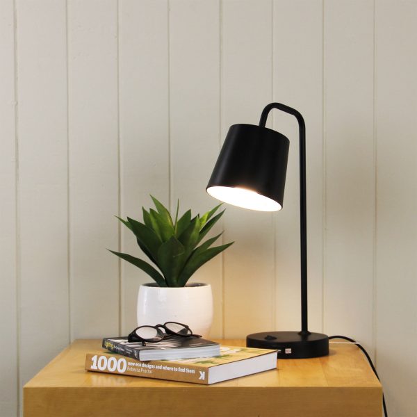 Modern Metal Desk Lamp with USB Socket (Available in 2 Colors)