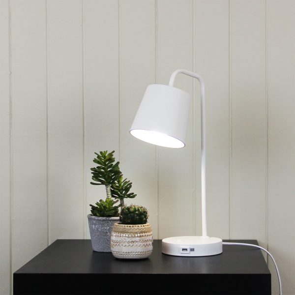 Modern Metal Desk Lamp with USB Socket (Available in 2 Colors)